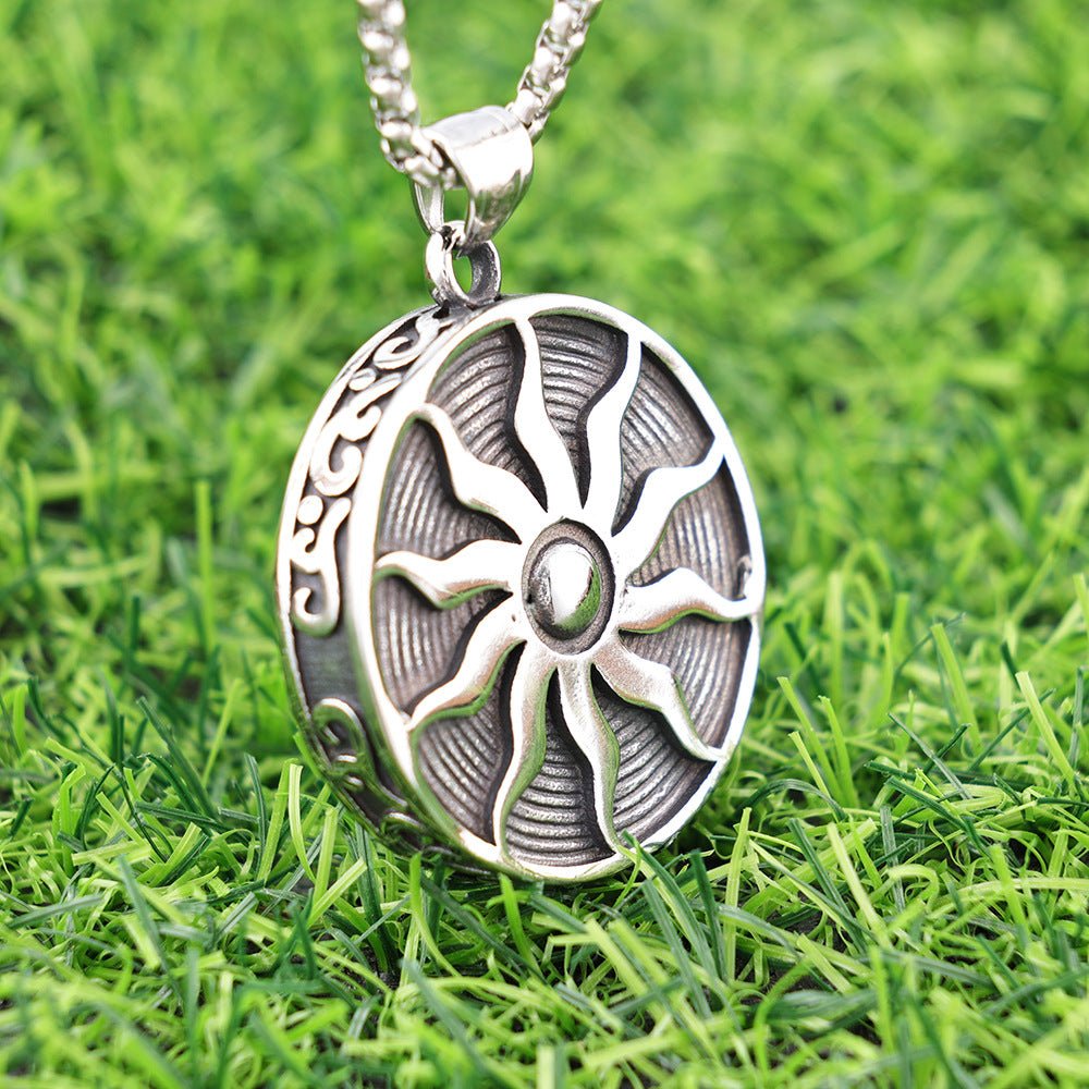 Classic Fashion Sun Totem Titanium Steel Pendant